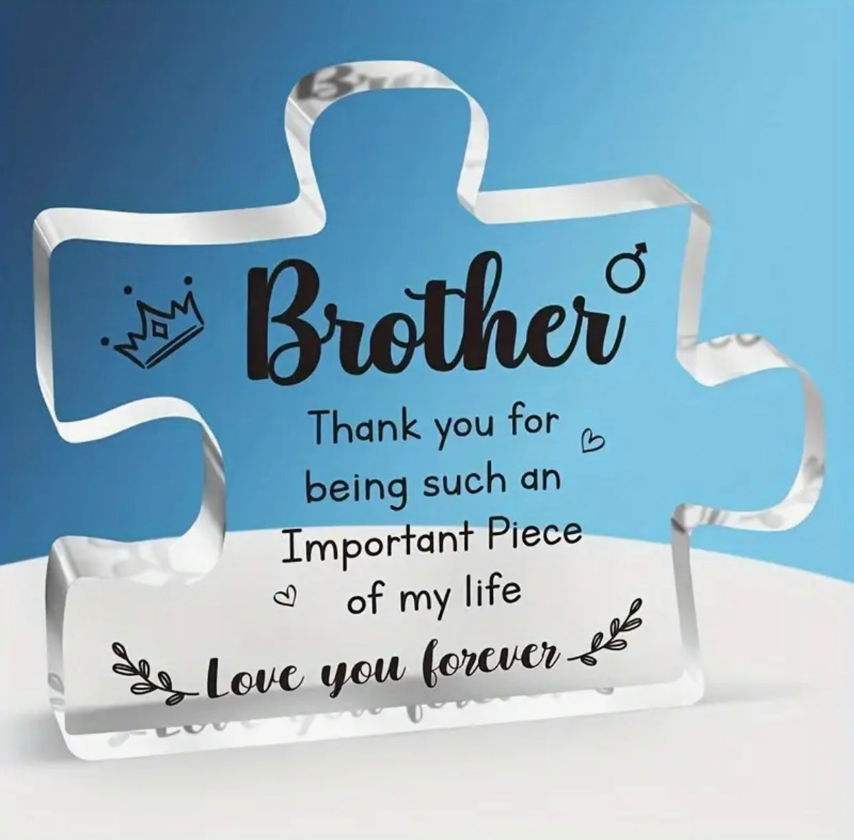 Puzzle Shaped side table Acrylic keepsake for “Brother” as a Rakhi gift 🎁 - Always reminds you, great gift as a memory 😊