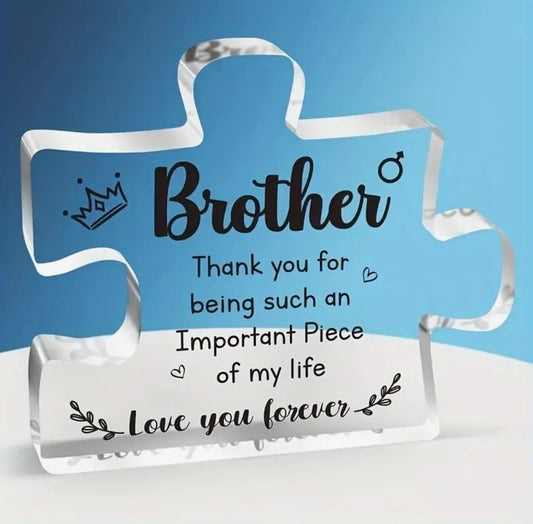 Puzzle Shaped side table Acrylic keepsake for “Brother” as a Rakhi gift 🎁 - Always reminds you, great gift as a memory 😊