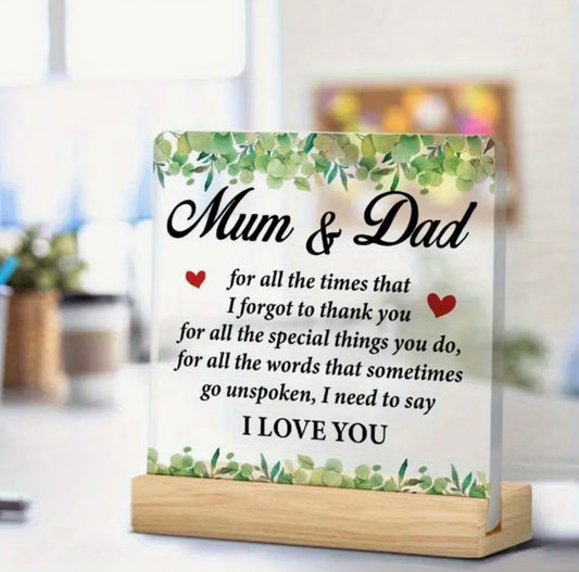 1pc Acrylic Table Decorations, Gift For Mum & Dad 🎁,