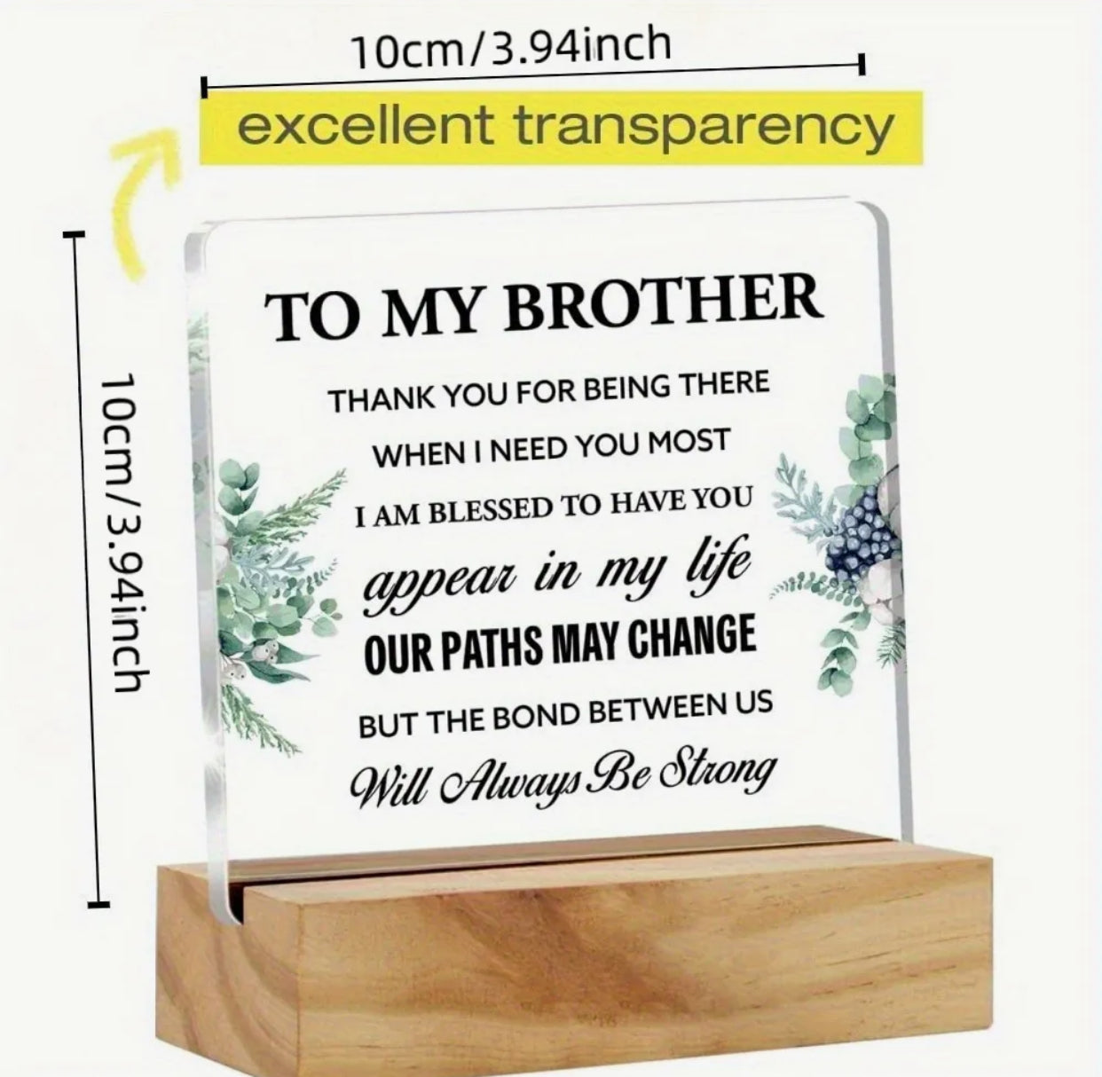 1pc Acrylic Table Decorations, Gift For Brother From Sister. Perfect Rakhi Gift 🎁, Code: G8