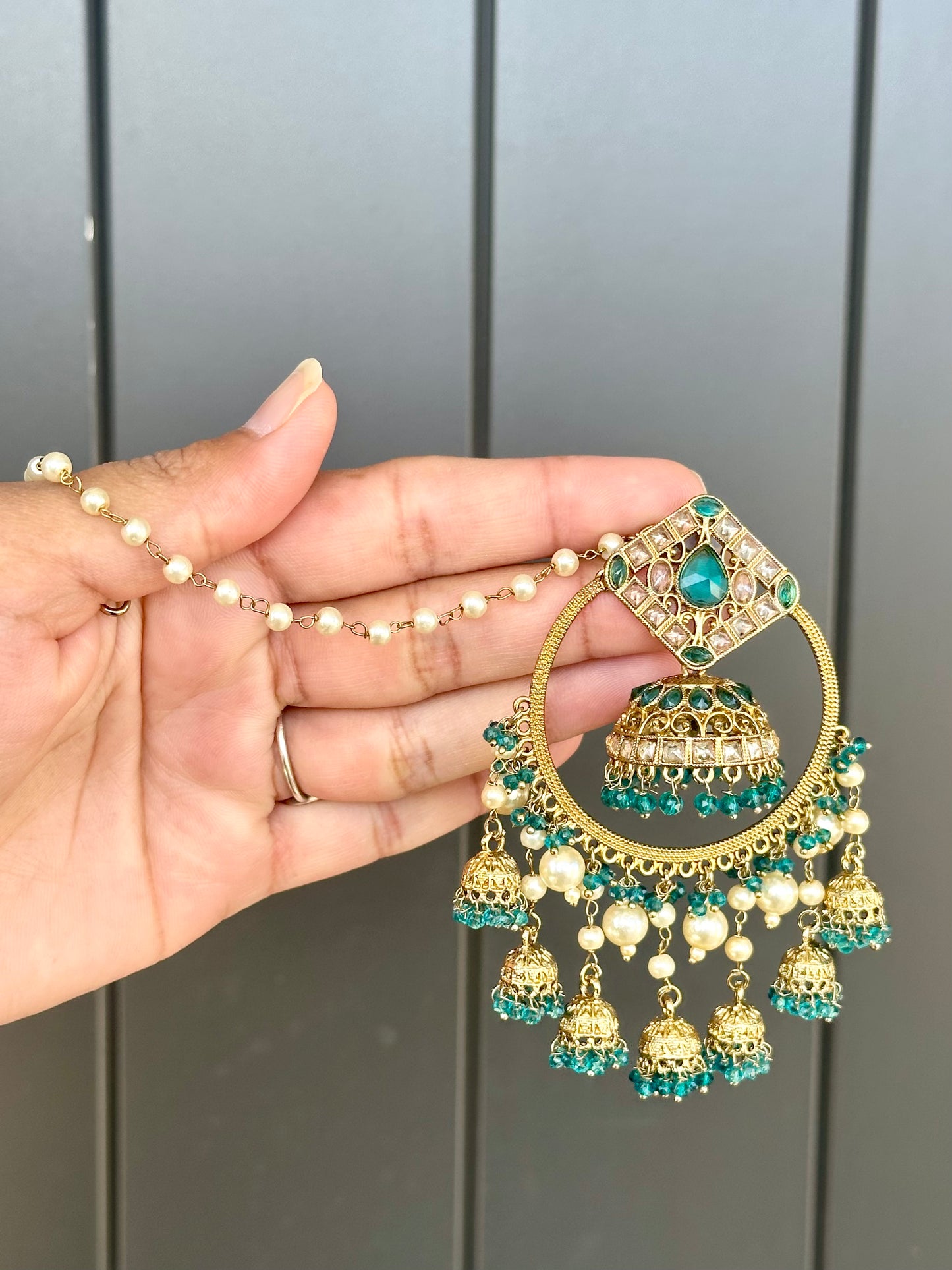 Jhumka waliya in peacock colour, Code: E7