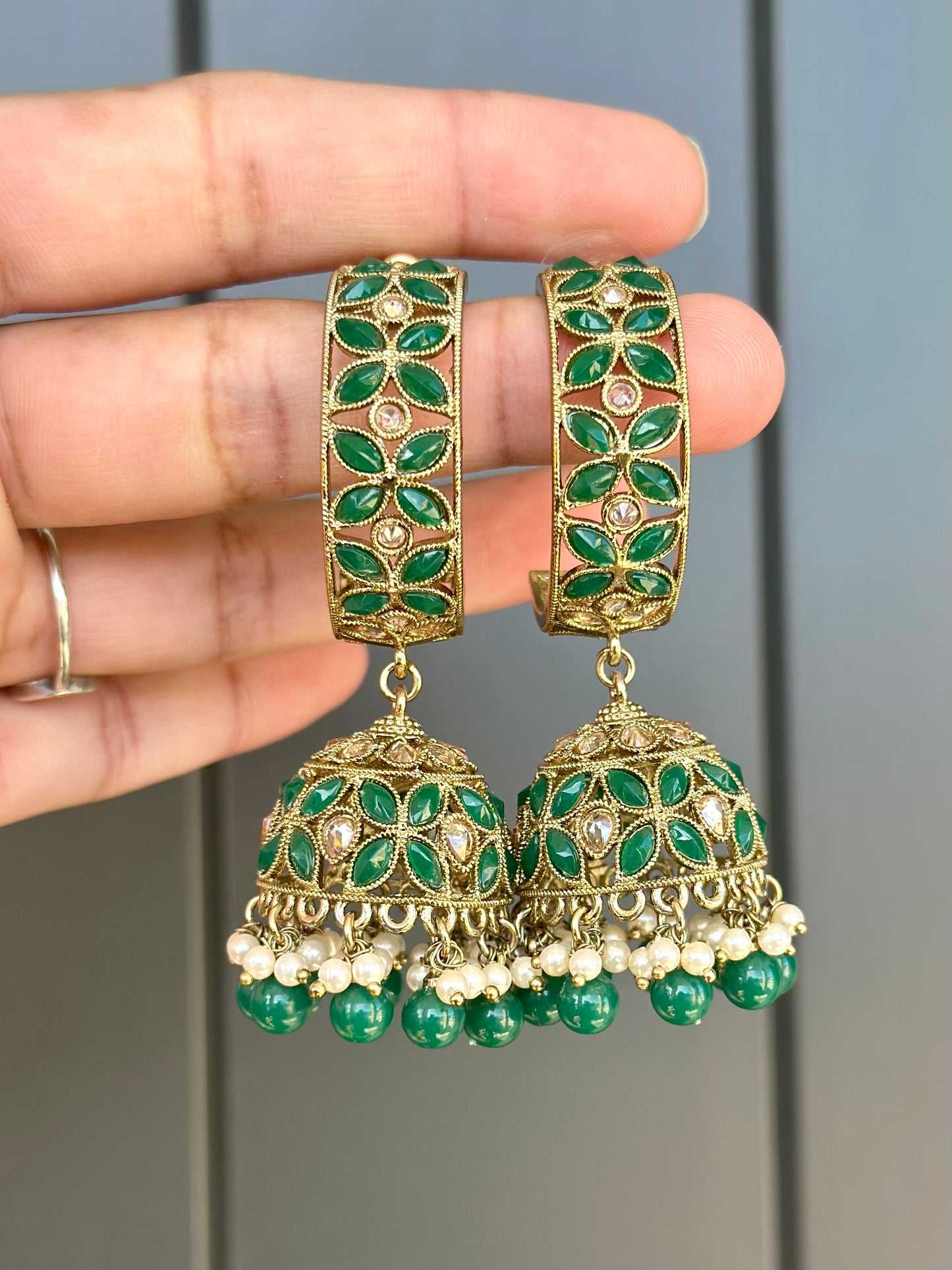 Green earrings, Code: E2