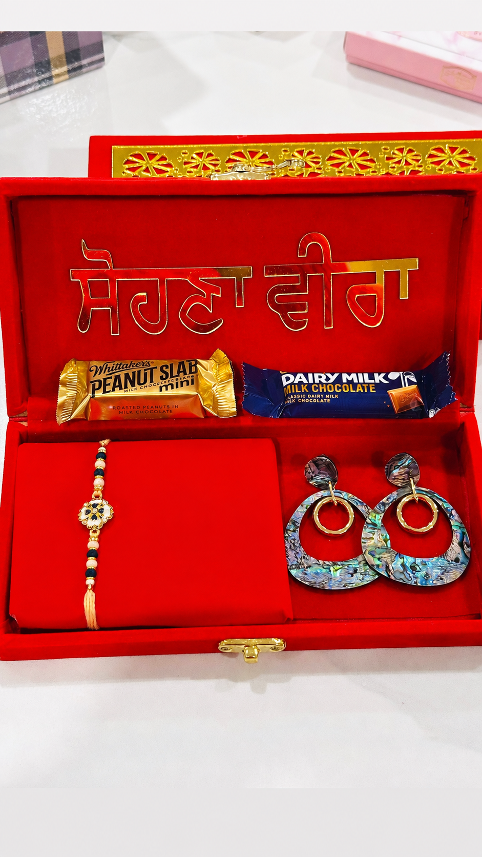 Veera Bhabi Rakhi / Rakhdi gift hamper box - Assorted accessories