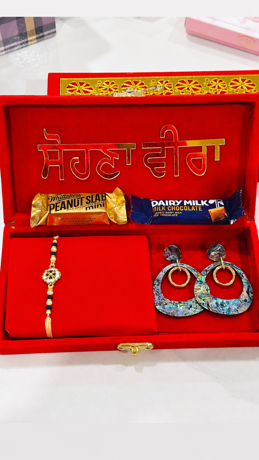 Veera Bhabi Rakhi / Rakhdi gift hamper box - Assorted accessories
