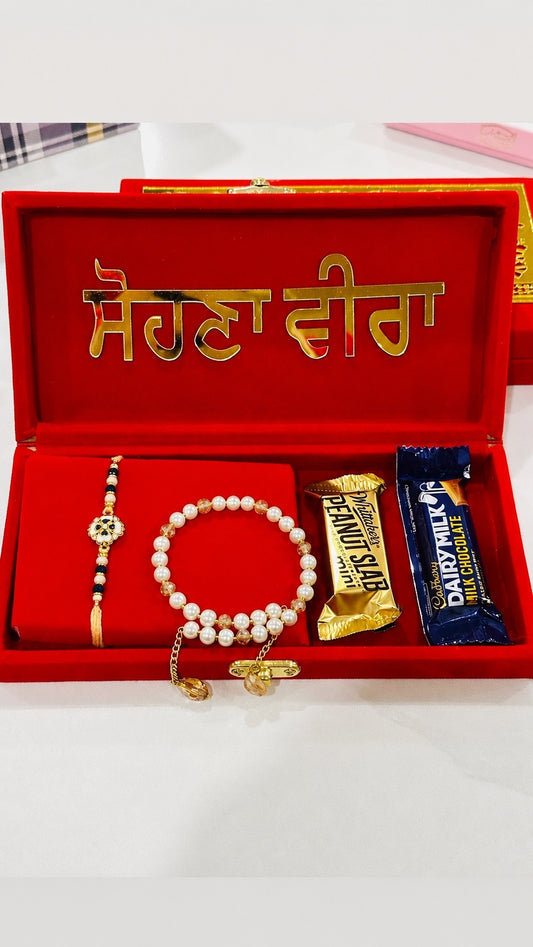 Veera Bhabi Rakhi / Rakhdi Gift hamper box - Assorted Accessories