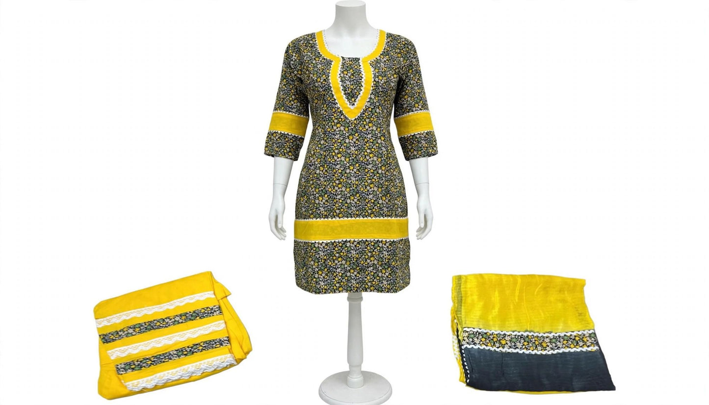 Cotton boutique stitched suit in premium quality, (Code: 074)