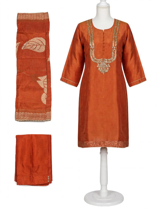 Party wear boutique stitched plazo suit with designer Banarsi duppta