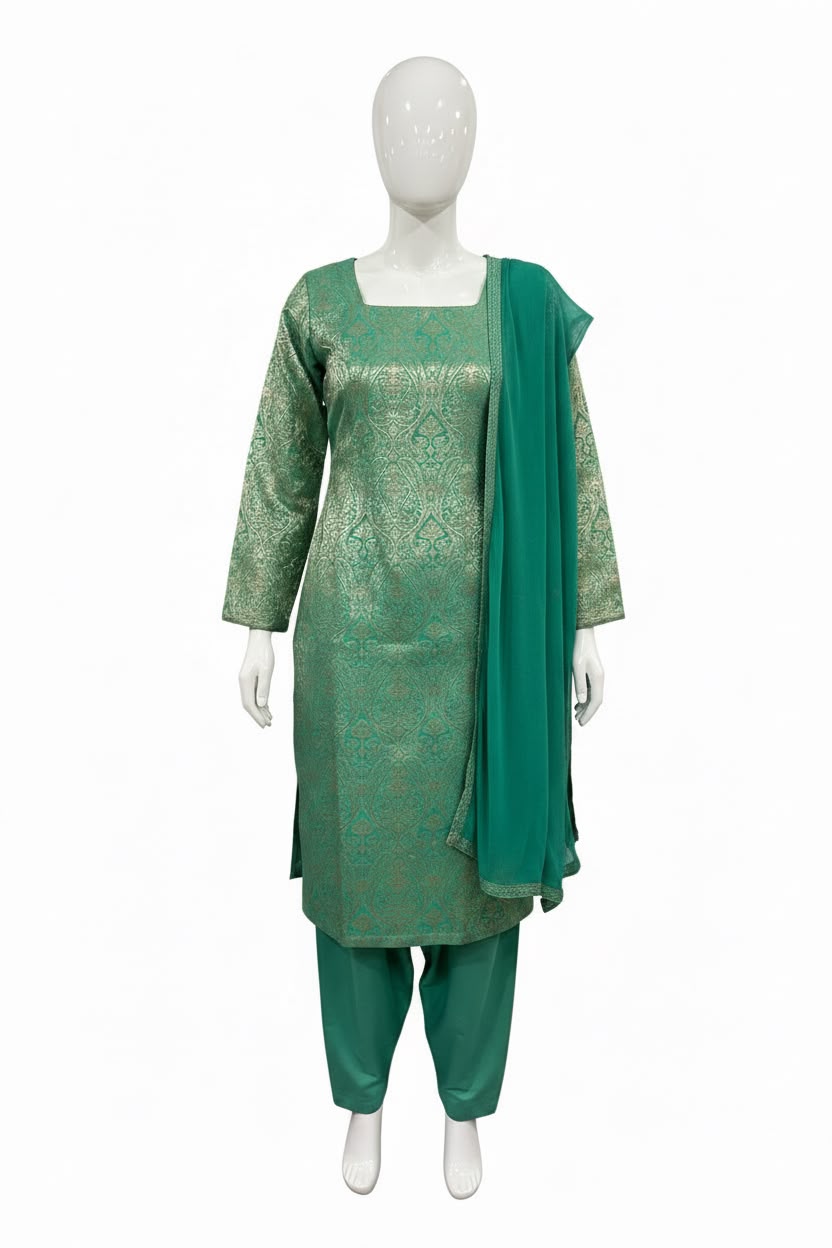 Farshi salwar suit in brocade ( colour - light green ) Code 259