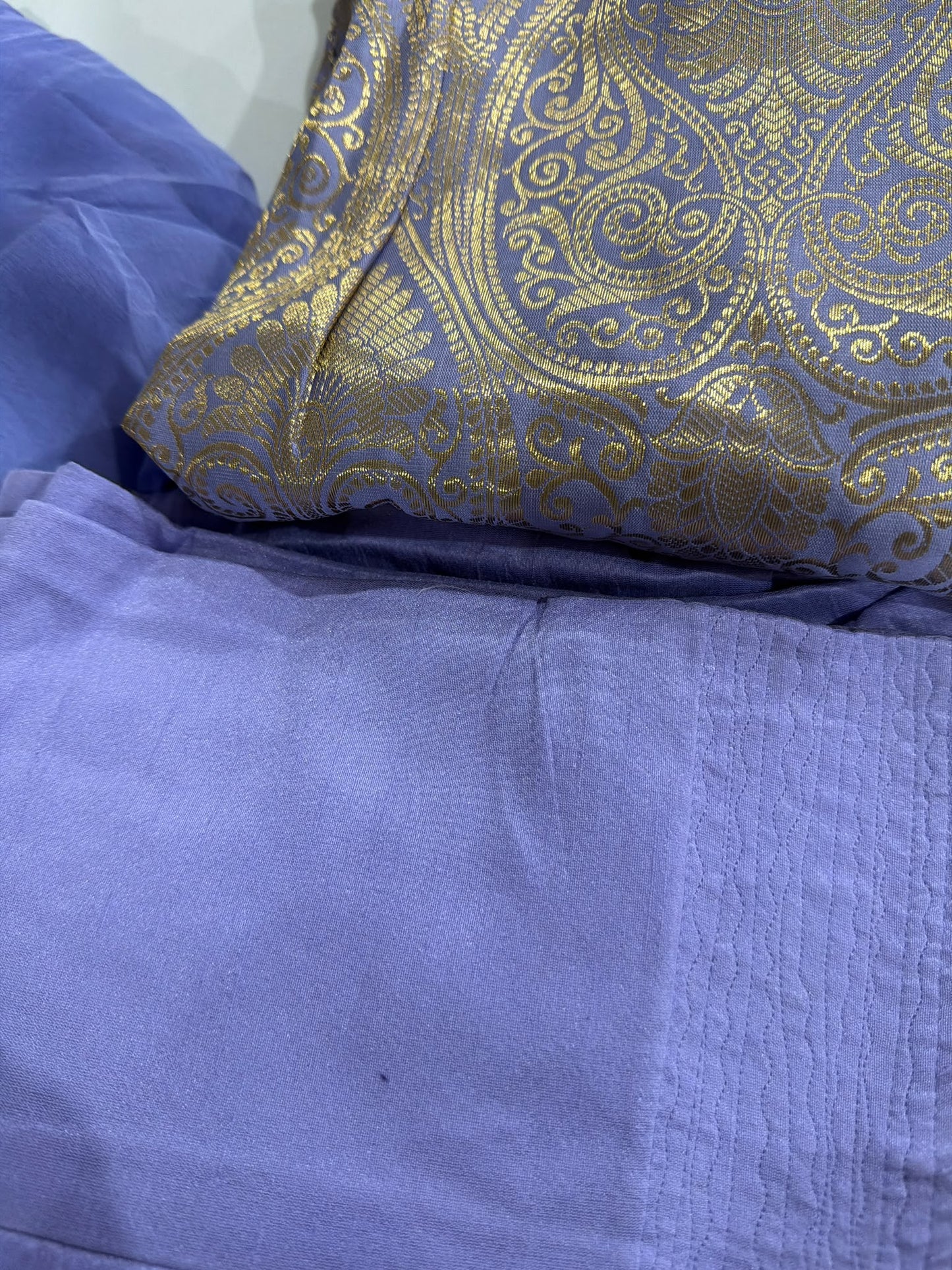 Lavender salwar suit in brocade with chiffon Duppata - Code 263