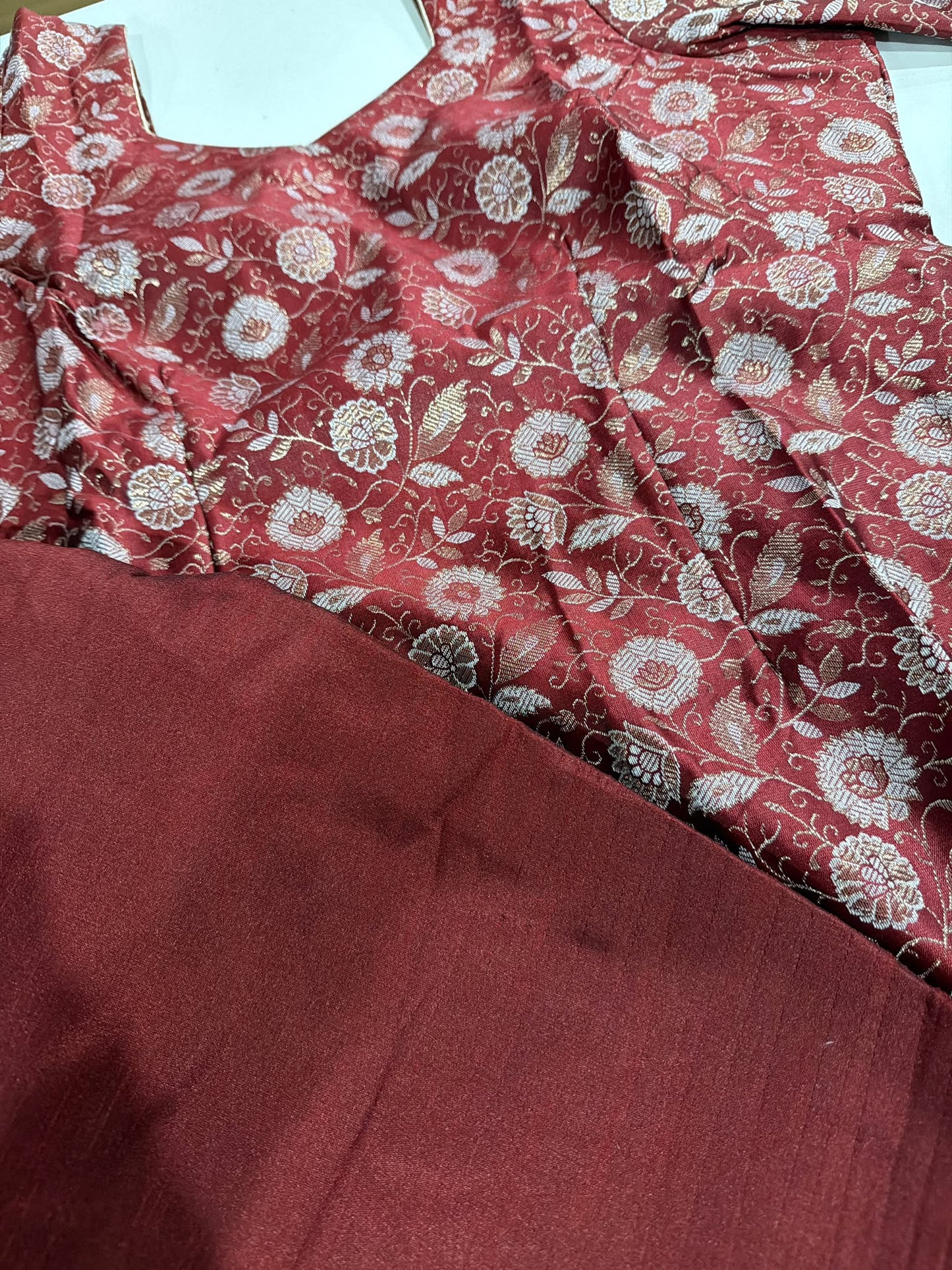 Farshi salwar suit in self designer brocade ( colour - maroon ) Code 266