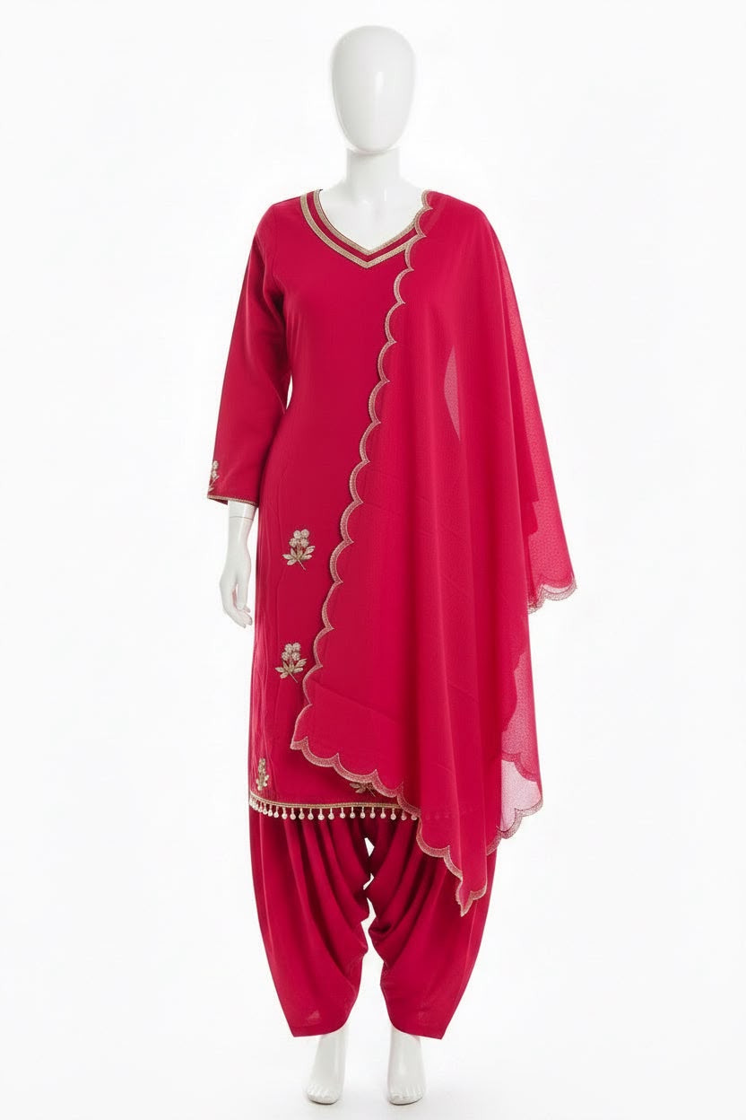 Burberry handwork semi party wear suit in colour pink - Code 276