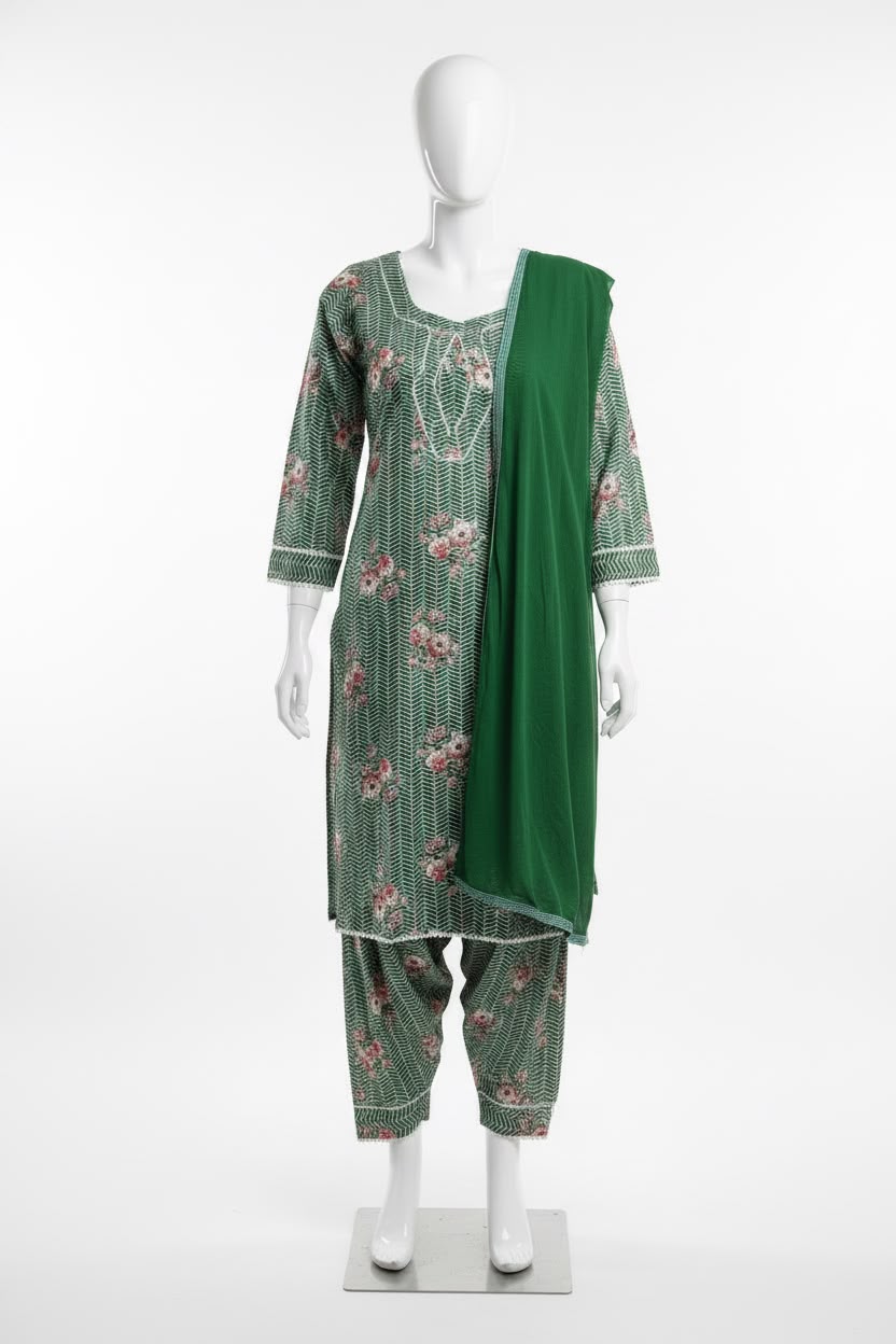 Afghani salwar suit in cotton - Code 288