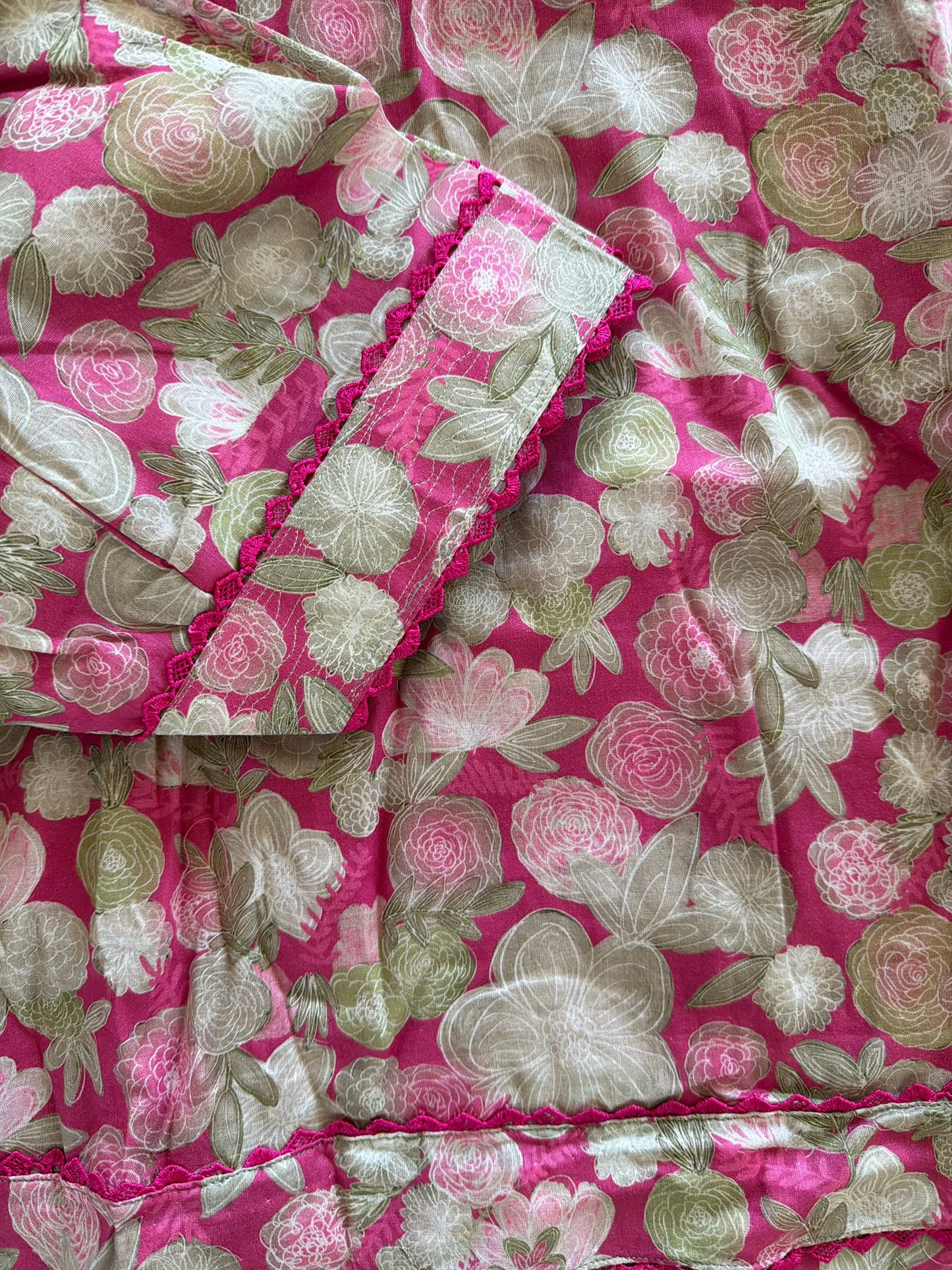 Premium quality floral cotton suit in light pink - Code 305