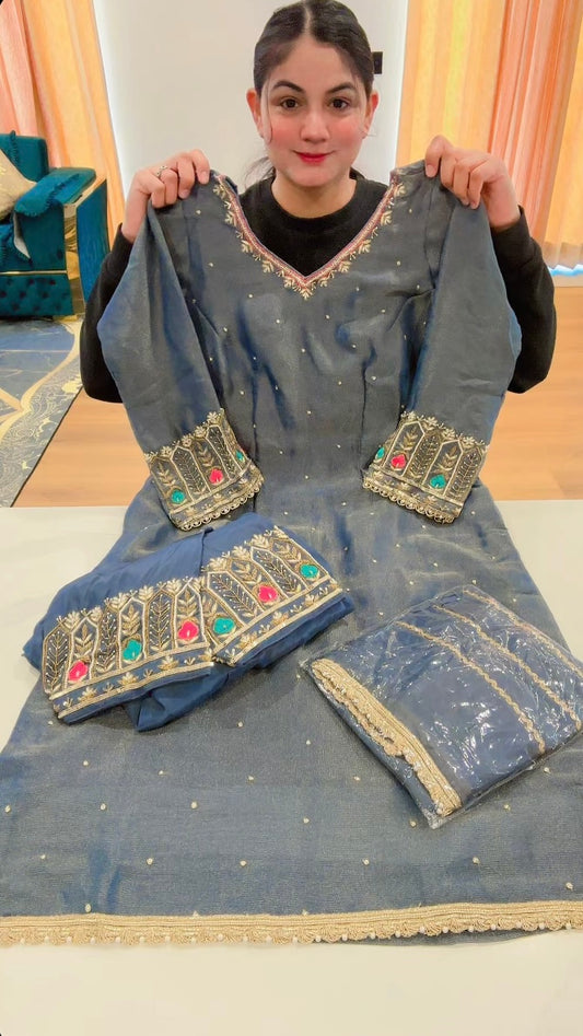 Handwork on Crush Tissue - Code 613