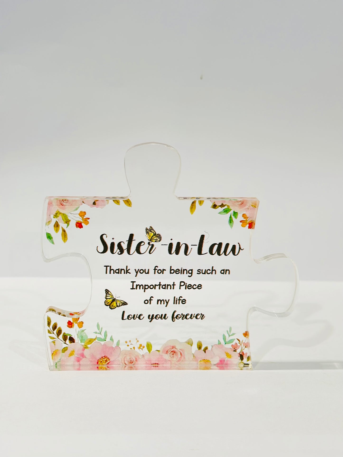 Puzzle Shaped side table Acrylic keepsake for bhabi as a Rakhi gift, Code: G2