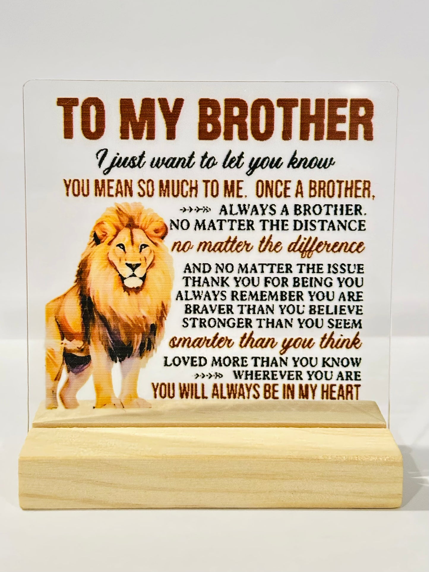 1pc Acrylic Table Decorations, Gift For Brother From Sister. Perfect Rakhi Gift 🎁, Code: G8