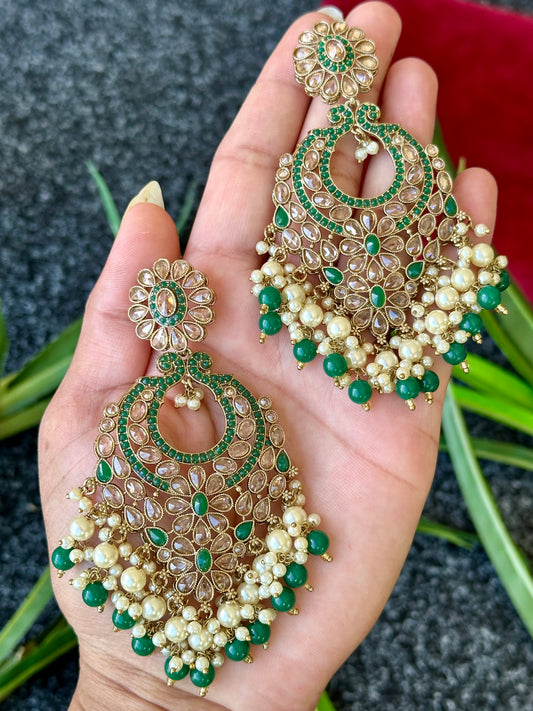 Green earrings, Code: E5