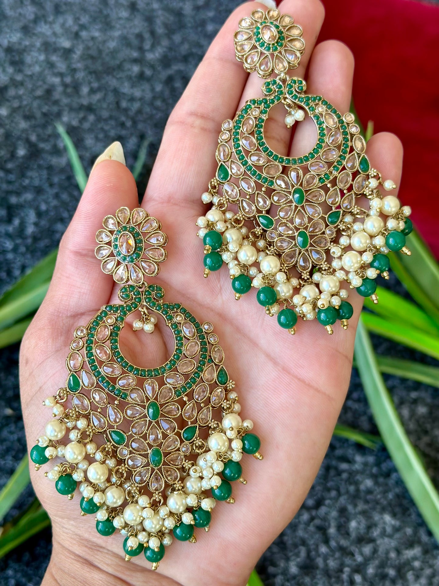 Green earrings, Code: E5