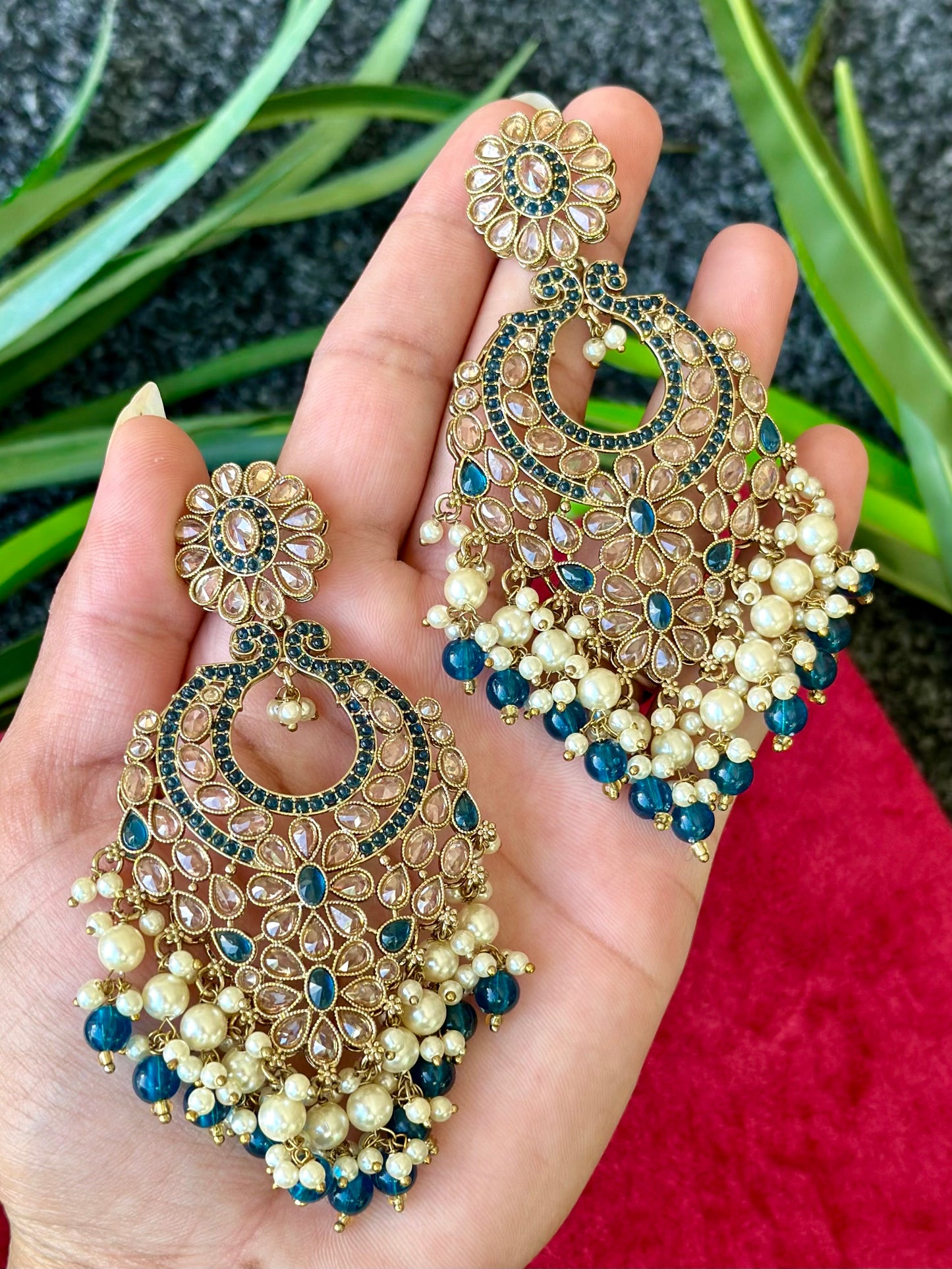 Peacock colour earrings, Code: E5
