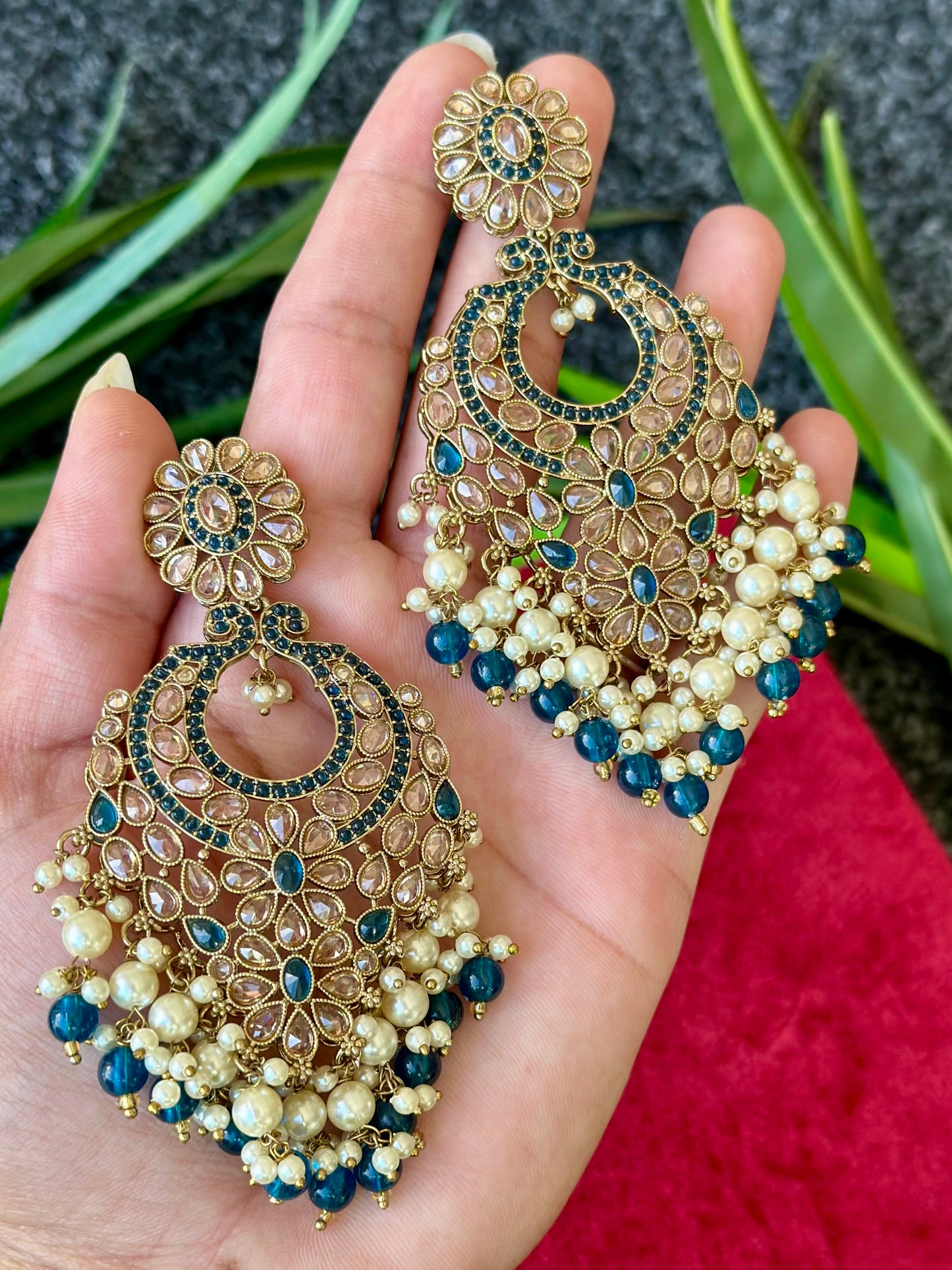 Peacock colour earrings, Code: E5