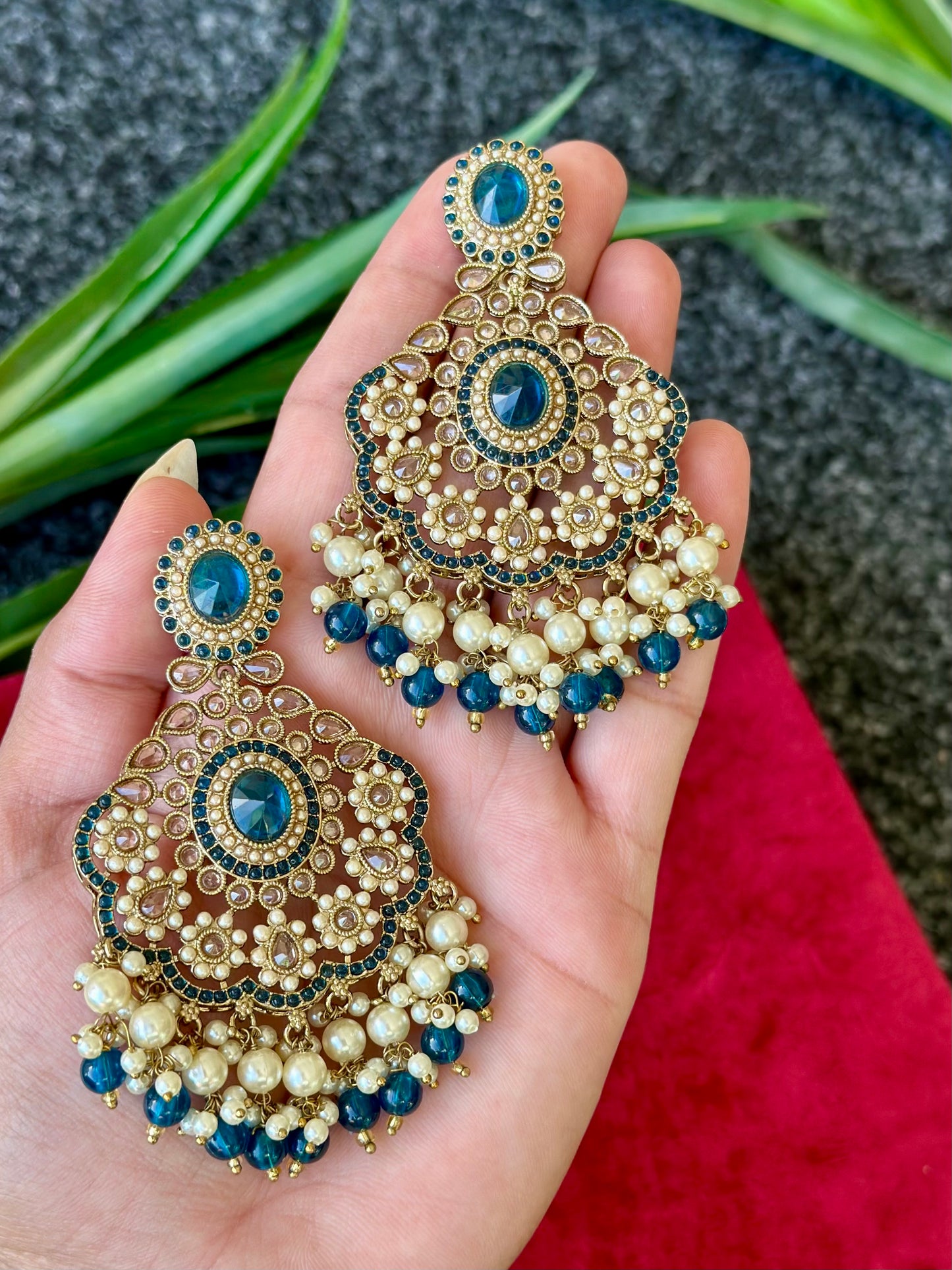 Peacock colour earrings, Code: E3