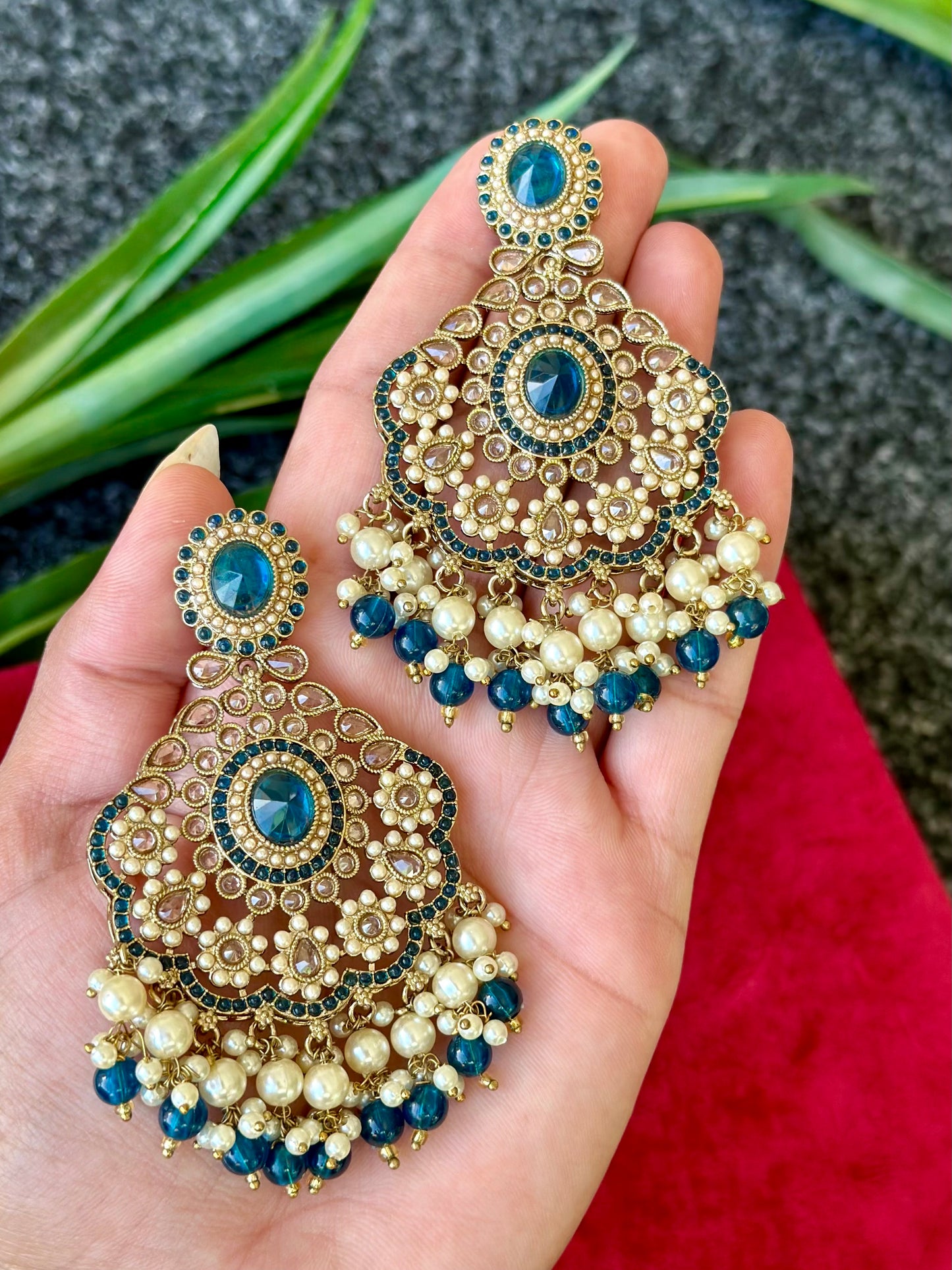 Peacock colour earrings, Code: E3