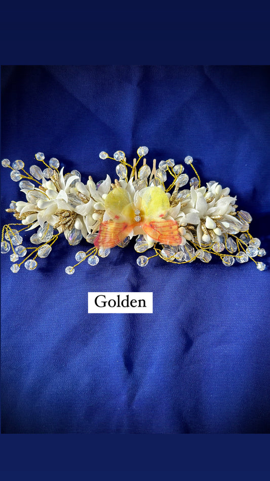 Crystal loaded hair accessories golden