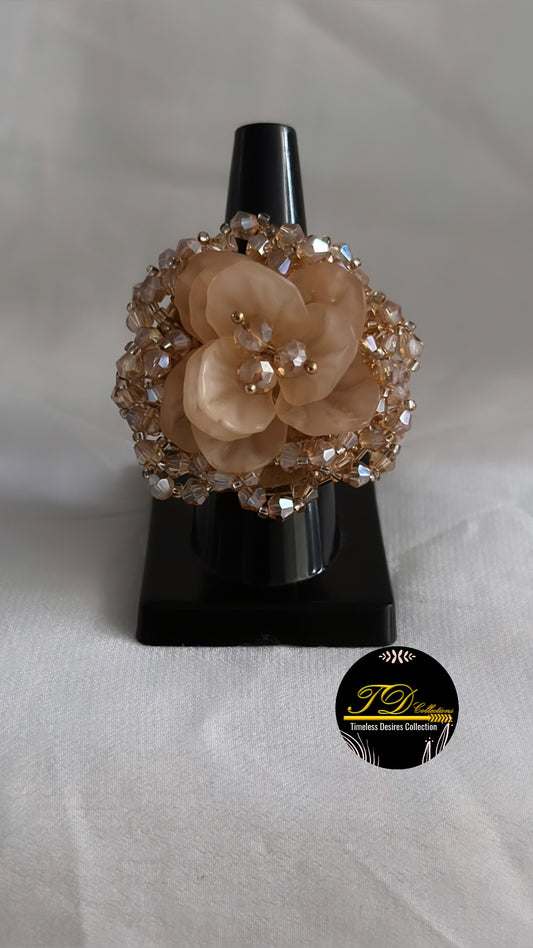 Crystal Rose Adjustable Rings ( 6 Colours )