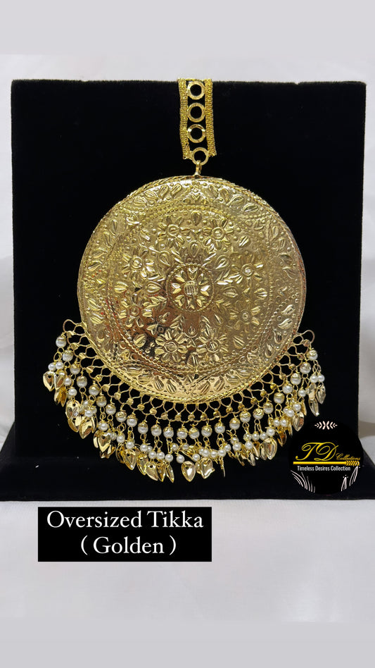 Golden Oversized pipal patti tikka